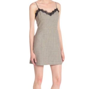Veronica Beard plaid lace trimmed “Sonny” mini spaghetti strap Dress siz…